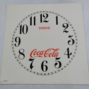 Vintage Coca Cola Clock Face Made in Winsted Conn USA Advertising